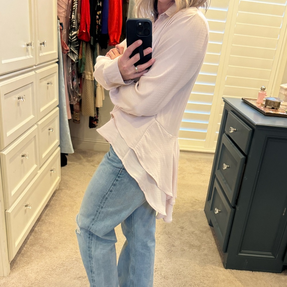 Band of gypsies pink high low blouse.